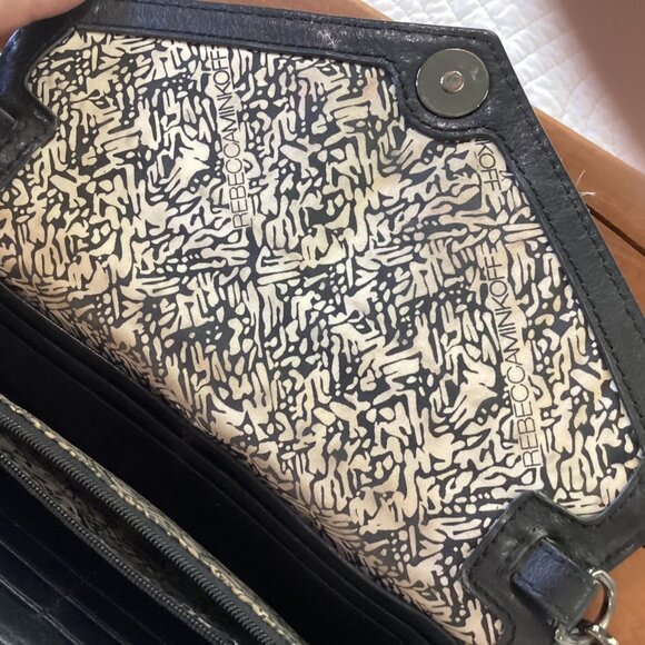 Rebecca Minkoff Black Leather Studded Crossbody Clutch Purse With Chain Strap & - Picture 6 of 16